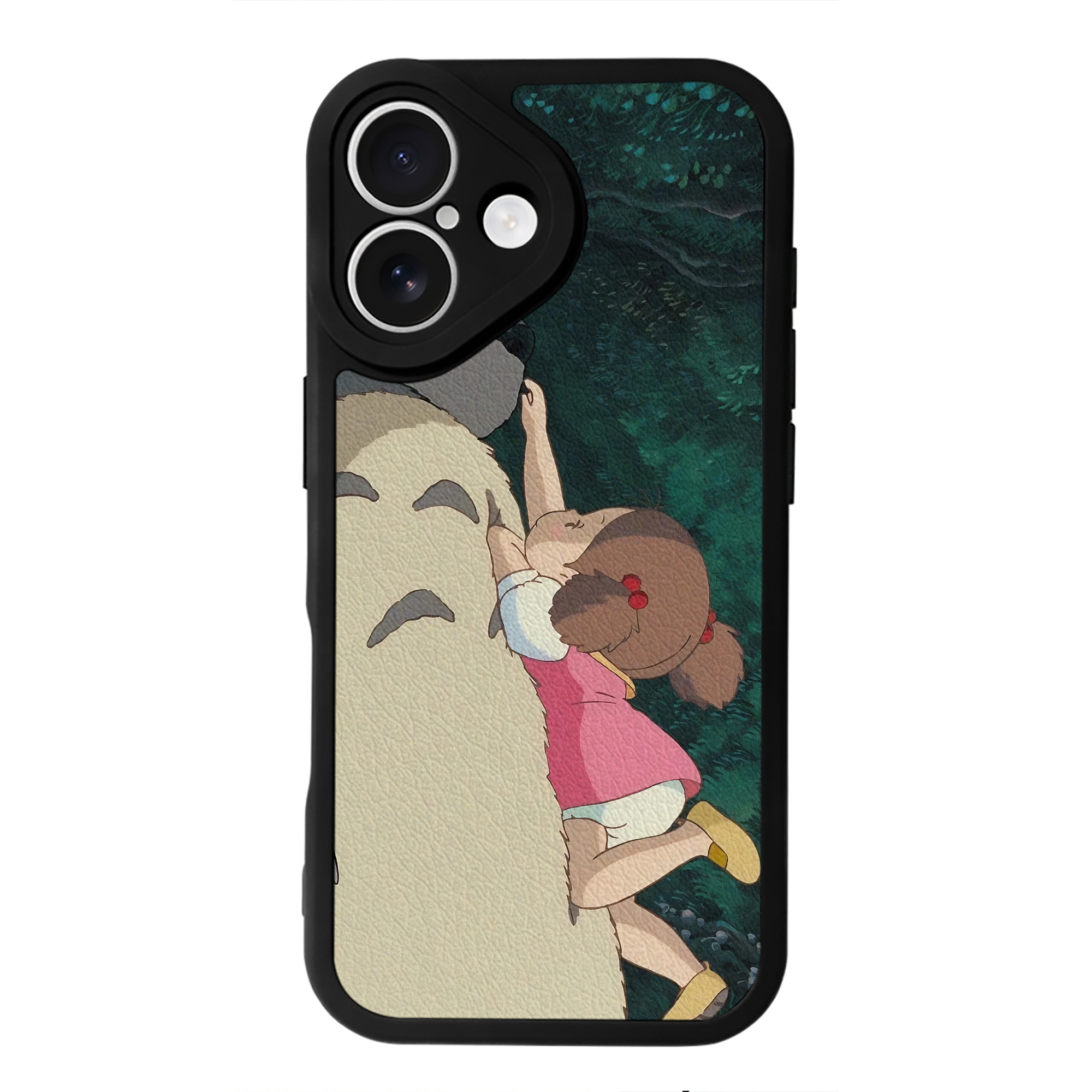 （画像用） となりのトトロ 草壁メイ 草壁サツキ My Neighbor Totoro Satsuki Kusakabe Mei Kusakabe 【iPhone 16シリーズ対応】シリコンスマホケース（レザー調） 材質：シリコン
